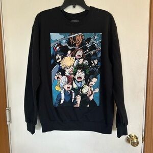 My Hero Academia Black Crew Neck Sweatshirt Funimation Cotton Size medium